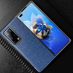 For Huawei Mate X2 Litchi Texture Cowhide Leather + TPU Shockproof Back Cover Case(Blue)