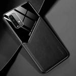 For Xiaomi Redmi Note 9 4G All-inclusive Leather + Organic Glass Protective Case with Metal Iron Sheet(Black)