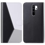 For Xiaomi Redmi Note 8 Pro Tricolor Stitching Horizontal Flip TPU + PU Leather Case with Holder & Card Slots & Wallet(Black)