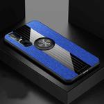 For Vivo S1 Pro XINLI Stitching Cloth Texture Shockproof TPU Protective Case with Ring Holder(Blue)