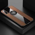 For Vivo IQOO Neo XINLI Stitching Cloth Texture Shockproof TPU Protective Case with Ring Holder(Brown)