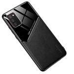 For Samsung Galaxy A02s All-inclusive Leather + Organic Glass Protective Case with Metal Iron Sheet(Black)