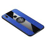 For Vivo X21i XINLI Stitching Cloth Texture Shockproof TPU Protective Case with Ring Holder(Blue)