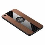 For Vivo Y66 XINLI Stitching Cloth Texture Shockproof TPU Protective Case with Ring Holder(Brown)