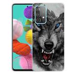 For Samsung Galaxy A32 4G Shockproof Painted Transparent TPU Protective Case(Mountain Wolf)