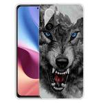 For Xiaomi Redmi K40 / K40 Pro Shockproof Painted Transparent TPU Protective Case(Mountain Wolf)