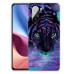 For Xiaomi Redmi K40 / K40 Pro Shockproof Painted Transparent TPU Protective Case(Purple Tiger)