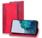 For Samsung Galaxy S21 5G Business Stitching Horizontal Flip Leather Case with Double Folding & Bracket & Card Slots & Photo Frame & Wallet(Red)