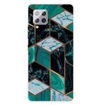 For Samsung Galaxy F62 / M62 Frosted Fashion Marble Shockproof  TPU Protective Case(Rhombus Dark Green)