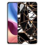 For Xiaomi Redmi K40 / K40 Pro Frosted Fashion Marble Shockproof  TPU Protective Case(Rhombus Black)