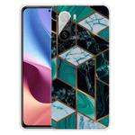 For Xiaomi Redmi K40 / K40 Pro Frosted Fashion Marble Shockproof  TPU Protective Case(Rhombus Dark Green)