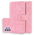 For Samsung Galaxy A52 5G / 4G Embossed Sunflower Pattern Horizontal Flip PU Leather Case with Holder & Card Slots & Wallet & Lanyard (Pink)