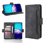 For Motorola Moto E6s (2020) Skin Feel Calf Pattern Horizontal Flip Leather Case with Holder & Card Slots & Photo Frame(Black)