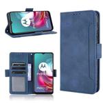 For Motorola Moto G30 Skin Feel Calf Pattern Horizontal Flip Leather Case with Holder & Card Slots & Photo Frame(Blue)