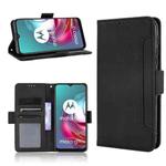 For Motorola Moto G10 Skin Feel Calf Pattern Horizontal Flip Leather Case with Holder & Card Slots & Photo Frame(Black)