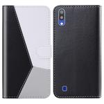For Galaxy A10 / M10 Tricolor Stitching Horizontal Flip TPU + PU Leather Case with Holder & Card Slots & Wallet(Black)