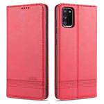 For Samsung Galaxy A02s AZNS Magnetic Calf Texture Horizontal Flip Leather Case with Card Slots & Holder & Wallet(Red)