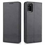 For Samsung Galaxy A02s AZNS Magnetic Calf Texture Horizontal Flip Leather Case with Card Slots & Holder & Wallet(Black)