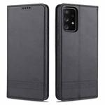 For Samsung Galaxy A72 5G / 4G AZNS Magnetic Calf Texture Horizontal Flip Leather Case with Card Slots & Holder & Wallet(Black)