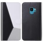 For Galaxy S9 Tricolor Stitching Horizontal Flip TPU + PU Leather Case with Holder & Card Slots & Wallet(Black)