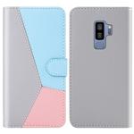 For Galaxy S9+ Tricolor Stitching Horizontal Flip TPU + PU Leather Case with Holder & Card Slots & Wallet(Grey)