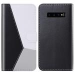 For Galaxy S10 Tricolor Stitching Horizontal Flip TPU + PU Leather Case with Holder & Card Slots & Wallet(Black)