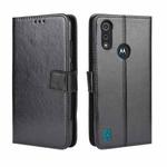 For Motorola Moto E6s (2020) Retro Crazy Horse Texture Horizontal Flip Leather Case with Holder & Card Slots & Lanyard(Black)