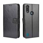 For Motorola Moto E6i Retro Crazy Horse Texture Horizontal Flip Leather Case with Holder & Card Slots & Lanyard(Black)