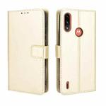 For Motorola Moto E7 Power Retro Crazy Horse Texture Horizontal Flip Leather Case with Holder & Card Slots & Lanyard(Gold)