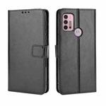 For Motorola Moto G30 Retro Crazy Horse Texture Horizontal Flip Leather Case with Holder & Card Slots & Lanyard(Black)