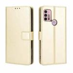 For Motorola Moto G10 Retro Crazy Horse Texture Horizontal Flip Leather Case with Holder & Card Slots & Lanyard(Gold)