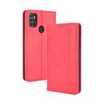 For ZTE Blade A7s 2020 Magnetic Buckle Retro Crazy Horse Texture Horizontal Flip Leather Case with Holder & Card Slots & Photo Frame(Red)