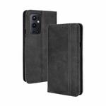 For OnePlus 9 Pro Magnetic Buckle Retro Crazy Horse Texture Horizontal Flip Leather Case with Holder & Card Slots & Photo Frame(Black)