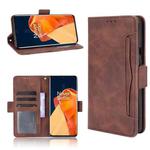 For OnePlus 9 Pro Skin Feel Calf Pattern Horizontal Flip Leather Case with Holder & Card Slots & Photo Frame(Brown)