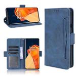 For OnePlus 9 Pro Skin Feel Calf Pattern Horizontal Flip Leather Case with Holder & Card Slots & Photo Frame(Blue)