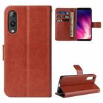 For Rakuten Hand Retro Crazy Horse Texture Horizontal Flip Leather Case with Holder & Card Slots & Lanyard(Brown)