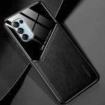 For OPPO Reno5 Pro / Reno5 All-inclusive Leather + Organic Glass Protective Case with Metal Iron Sheet(Black)