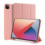 For iPad Pro 11 2022 / 2021 / 2020 DUX DUCIS Domo Series Horizontal Flip Magnetic TPU + PU Leather Tablet Case with Three-folding Holder & Pen Slot & Sleep / Wake-up Function(Pink)