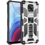 For Motorola Moto G Power (2021) Shockproof TPU + PC Magnetic Protective Case with Holder(Silver)