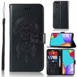 For Samsung Galaxy A52 5G / 4G Wind Chime Owl Embossing Pattern Horizontal Flip Leather Case with Holder & Card Slots & Wallet(Black)
