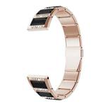 For Samsung Galaxy Watch 42mm Stainless Steel Diamond Encrusted Watch Band(Gold+Black)