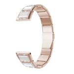 For Samsung Galaxy Watch 46mm Stainless Steel Diamond Encrusted Watch Band(Gold+White)