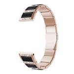 For Samsung Galaxy Watch 3 41mm Stainless Steel Diamond Encrusted Watch Band(Gold+Black)