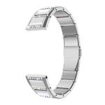 For Samsung Galaxy Watch 3 45mm Stainless Steel Diamond Encrusted Watch Band(Silver+White)