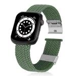 Braided + Stainless Steel Watch Band For Apple Watch Series 7 41mm / 6 & SE & 5 & 4 40mm / 3 & 2 & 1 38mm(Olive Green)