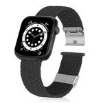 Braided + Stainless Steel Watch Band For Apple Watch Series 7 41mm / 6 & SE & 5 & 4 40mm / 3 & 2 & 1 38mm(Black)