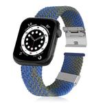 Braided + Stainless Steel Watch Band For Apple Watch Series 9&8&7 41mm / SE 3&SE 2&6&SE&5&4 40mm / 3&2&1 38mm(Blue Green)