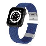 Braided + Stainless Steel Watch Band For Apple Watch Series 7 41mm / 6 & SE & 5 & 4 40mm / 3 & 2 & 1 38mm(Cold Sea Blue)