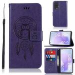For vivo X51 5G Wind Chime Owl Embossing Pattern Horizontal Flip Leather Case with Holder & Card Slots & Wallet(Purple)