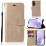 For vivo X51 5G Wind Chime Owl Embossing Pattern Horizontal Flip Leather Case with Holder & Card Slots & Wallet(Gold)
